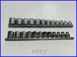 Snap-On Tools USA 24pc SAE & Metric Shallow Socket Set Pair, 212FSMY & 211FSY