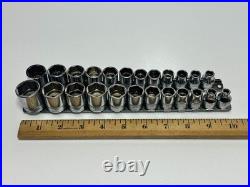Snap-On Tools USA 24pc SAE & Metric Shallow Socket Set Pair, 212FSMY & 211FSY