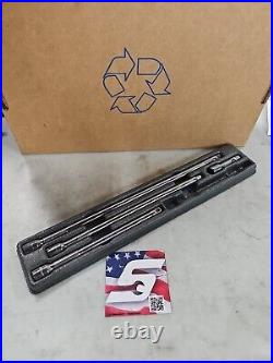 Snap-On Tools USA 4pc 1/4 Drive Chrome Knurled Socket Extension Set 106BTMX