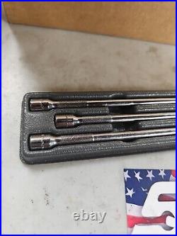 Snap-On Tools USA 4pc 1/4 Drive Chrome Knurled Socket Extension Set 106BTMX