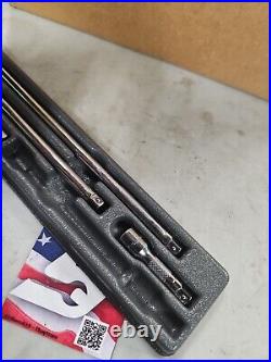 Snap-On Tools USA 4pc 1/4 Drive Chrome Knurled Socket Extension Set 106BTMX