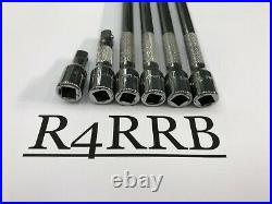 Snap-On 1/4" Drive Chrome Knurled Socket Extension Set - 6 Piece (106BTMX) - USA Made NOS