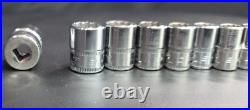 Snap on 11 pc 1/4 Drive 12 Point Metric Shallow Socket Set 5 14mm Tools USA