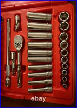 Snap-on 144TMPB 1/4 Drive Socket Set TM30 Ratchet SAE Metric Deep/Shallow