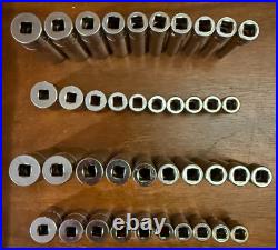 Snap-on 144TMPB 1/4 Drive Socket Set TM30 Ratchet SAE Metric Deep/Shallow