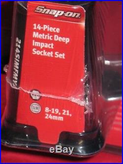 Snap-on 14 Pc 3/8 Drive Single Hex Deep Impact Sockets Inc Magnetic Tray