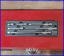 Snap-on 6 Piece 3/8 Drive Knurled Chrome Socket Extension Set 206AFX with Tray