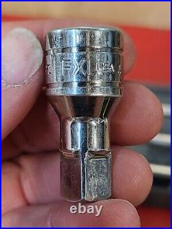 Snap-on 6 Piece 3/8 Drive Knurled Chrome Socket Extension Set 206AFX with Tray