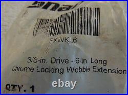 Snap-on FXwKL6 3/8 Drive 6 Quick Release Locking Knurled Extension New tools