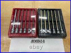 Snap-on Tools NEW 12pc 3/8 Drive SAE & Metric Extra-Long Hex Bit Socket Sets