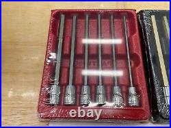 Snap-on Tools NEW 12pc 3/8 Drive SAE & Metric Extra-Long Hex Bit Socket Sets