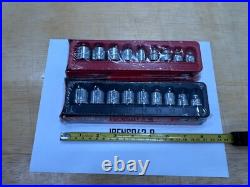 Snap-on Tools NEW 18pc 3/8 Drive SAE & Metric Chrome Low Profile Socket Sets