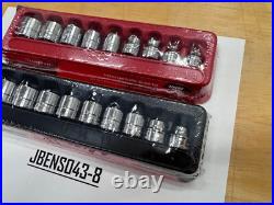 Snap-on Tools NEW 18pc 3/8 Drive SAE & Metric Chrome Low Profile Socket Sets