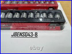 Snap-on Tools NEW 18pc 3/8 Drive SAE & Metric Chrome Low Profile Socket Sets
