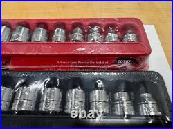 Snap-on Tools NEW 18pc 3/8 Drive SAE & Metric Chrome Low Profile Socket Sets