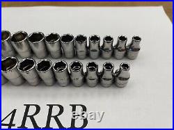 Snap-on Tools NEW 22pc 1/4 Drive SAE & Metric Shallow 6 Point Socket Lot Set