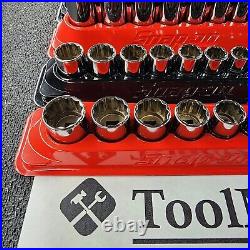 Snap-on Tools NEW 46pc 3/8 Drive 12pt Metric & SAE Shallow / Deep Socket Sets