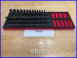 Snap-on Tools NEW RED 84pc 3/8 Drive 6pt Metric / SAE Master Socket Foam Sets