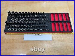 Snap-on Tools NEW RED 84pc 3/8 Drive 6pt Metric / SAE Master Socket Foam Sets