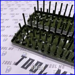 Snap-on Tools RARE 2pc COMBAT GREEN 1/4 Metric & SAE 3-Row Socket Trays KA143FR
