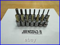 Snap-on Tools USA NEW 15pc 3/8 Drive Metric / SAE Standard Hex Bit Socket Sets