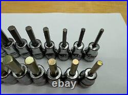 Snap-on Tools USA NEW 15pc 3/8 Drive Metric / SAE Standard Hex Bit Socket Sets