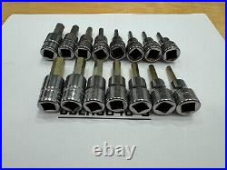 Snap-on Tools USA NEW 15pc 3/8 Drive Metric / SAE Standard Hex Bit Socket Sets