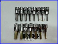 Snap-on Tools USA NEW 15pc 3/8 Drive Metric / SAE Standard Hex Bit Socket Sets