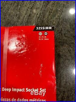 Snap-on-Tools USA NEW 1/2 Drive Metric Impact 25 Pc Deep Sealed Set 325SIMM