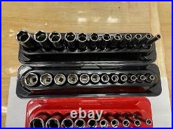 Snap-on Tools USA NEW 44pc 1/4 Drive Metric & SAE Shallow / Deep Socket Sets