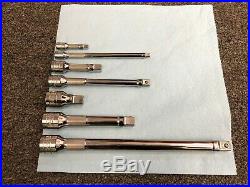 Snap-on Tools USA NEW 7 Piece 1/4 3/8 1/2 Drive Chrome Extension Lot Set