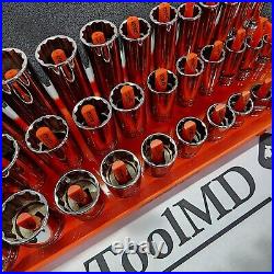 Snap-on Tools USA NEW 84-Piece SAE & Metric 3/8 Dr 12-Point MASTER Socket Sets