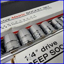 Snap-on Tools USA NOS 35pc 1/4 & 3/8 Drive METRIC & SAE 6pt Lot Set 110STMY +