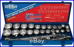 Socket Set 26 Piece 12 Point 3/4 drive metal box 888 by SP Tools T820400