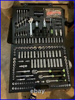 Socket Set SAE & Metric 225 Piece Tool Kit 1/4 3/8 1/2 Drive Wrench Deep New Car