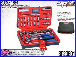 Sp Tools Socket Set 42pc 1/4 & 3/8dr Metric/sae (sp20601)
