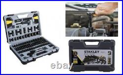Stanley 123 Piece Mechanics Black Chrome Tool Set Standard SAE MM Hard Case NEW