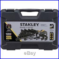 Stanley 123 Piece Mechanics Garage Tool Set Chrome Standard Hard Case Metric SAE
