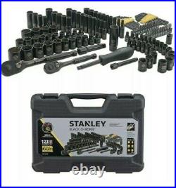 Stanley 123 Piece Mechanics Tool Set Chrome Standard SAE Metric Hard Case NEW