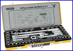 Stanley 89-509 43 Piece 1/2 Drive Metric & Imperial Socket Set In Metal Case