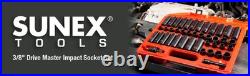 Sunex 3342 42pc 3/8 Dr. Standard & Deep SAE & Metric Master Impact Socket Set