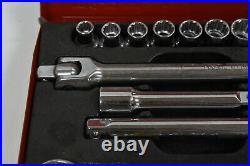 T&E Tools 94739 36 Piece 1/2 Drive 12 Point Standard SAE/Metric Socket Set