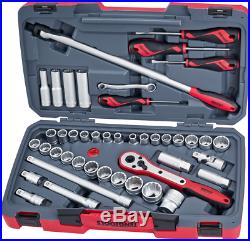 Teng Tools 1/2in Drive Metric and AF Socket Set 44 piece accessory set T1244