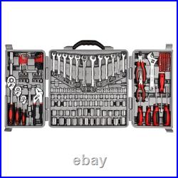 Tool Set 205pc Ratchet Wrench 1/4 3/8 1/2 Drive SAE Metric CARTMAN Piece Sockets