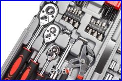 Tool Set 205pc Ratchet Wrench 1/4 3/8 1/2 Drive SAE Metric CARTMAN Piece Sockets