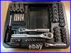 USA CRAFTSMAN EASY READ Socket, Ratchet Set 1/4 3/8 1/2 Laser Etched 76pc Case