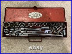 VINTAGE BRITOOL SOCKET SET Made England 1/2 and 3/8 Drive 51 pc W Case