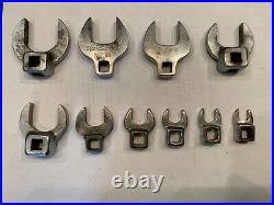 VINTAGE SNAP ON 3/8 DRIVE CROWFOOT WRENCH SET (10 popular sizes) Cheap on Ebay