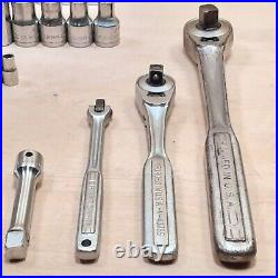 VTG Craftsman Tools 55pc 1/4,3/8,1/2 Drive SAE & Metric Socket Set With Ratchets