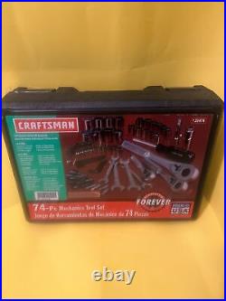 Vintage 1990's Craftsman 74pc Metric & SAE Socket Set 1/4 3/8 1/2 Drive USA